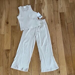 Zara Girls Matching Tank and Wide Leg Pant Set